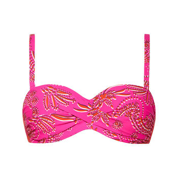 Cyell Beachwear Art of Paisley Strapless Biknitop Roze