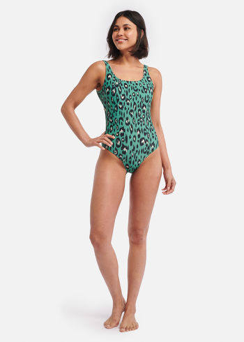 Shiwi Luxe Leopard Badpak met softcups Groen