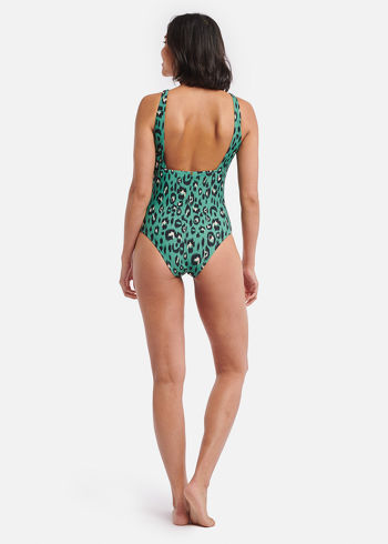 Shiwi Luxe Leopard Badpak met softcups Groen