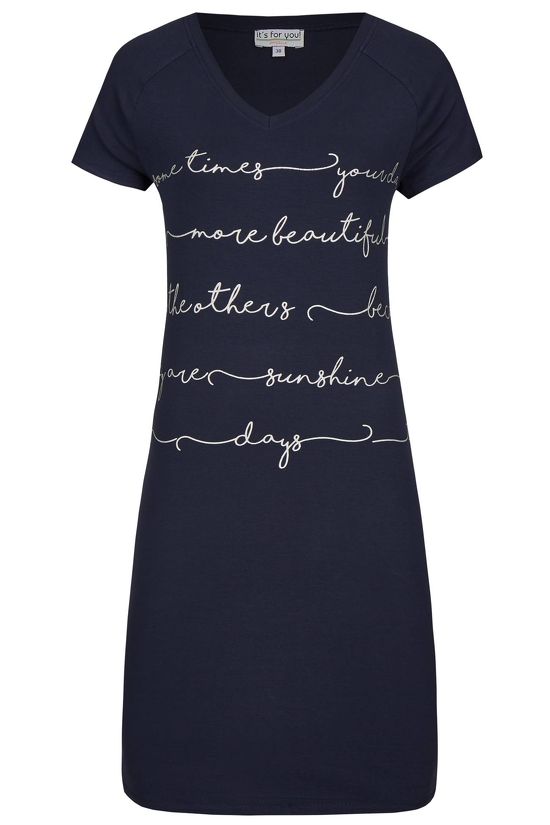 Ringella It's For You Nachthemd Korte Mouw Donkerblauw