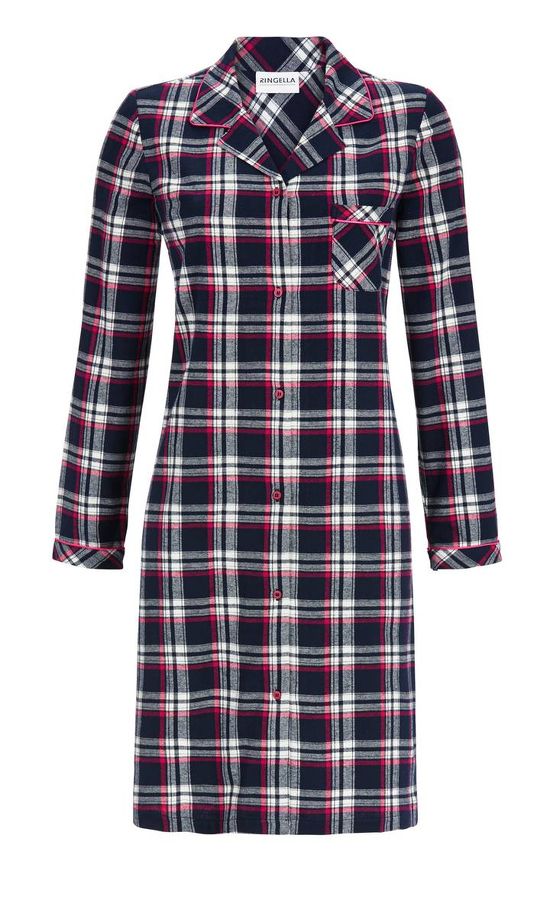 Ringella Women Nachthemd Geruit Donkerblauw
